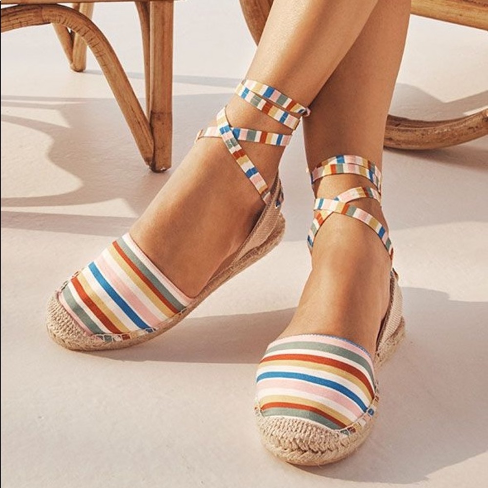 Rainbow stripe flats